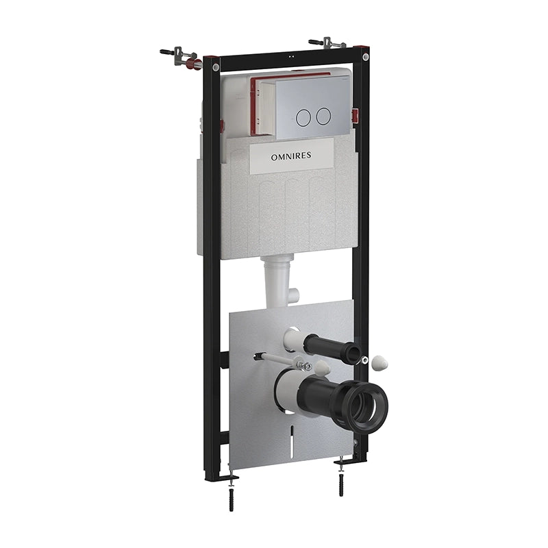 Omnires Eco Flush Set – Indbygningscisterne med Eksklusiv Steel-R45 Trykplade