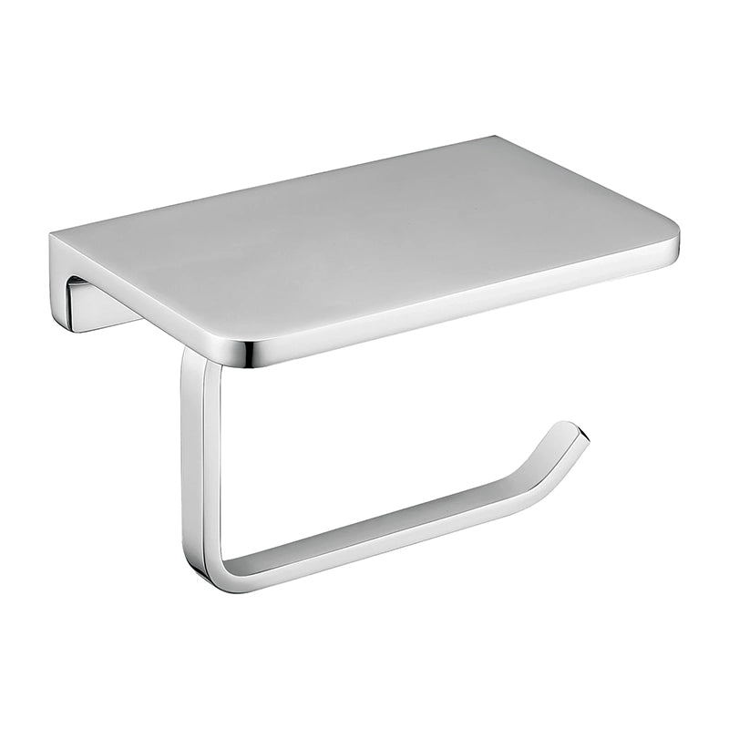 Omnires Uni Toiletrulleholder med Hylde – Poleret Forkromet Messing