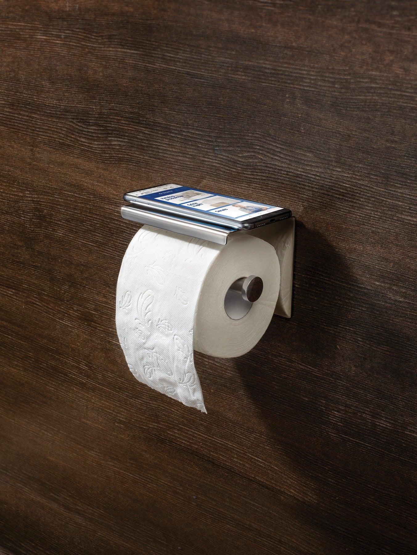 Round Toiletpapirholder med hylde - Flere farver