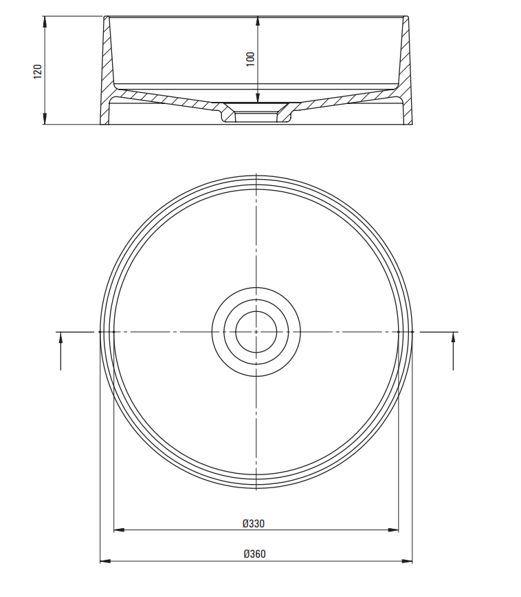 Silia Granit Håndvask Ø330mm - Flere farver