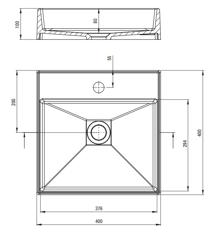 Correo Granitvask 400x400 - flere farver