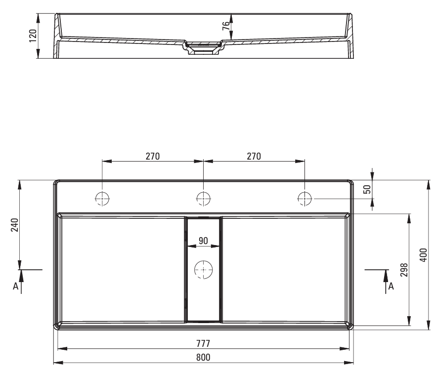 Blur Granit håndvask 80cm - flere farver