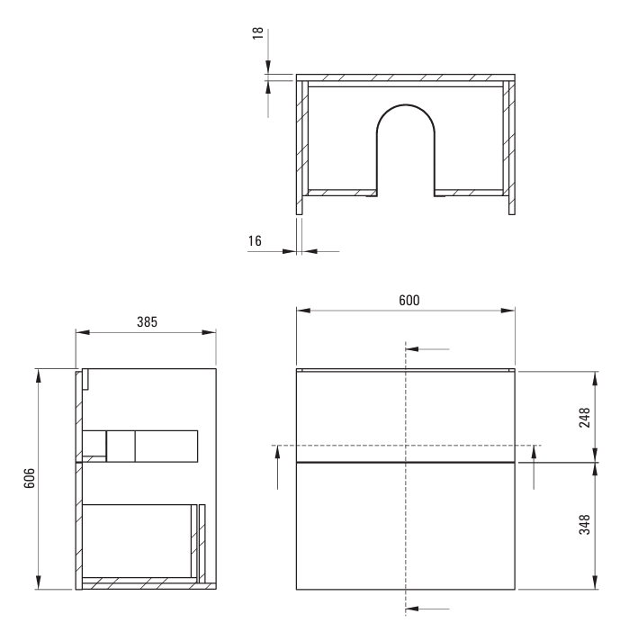 Prizma Badmøbel 60cm - Flere farver