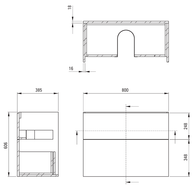 Prizma Badmøbel 80cm - Flere farver