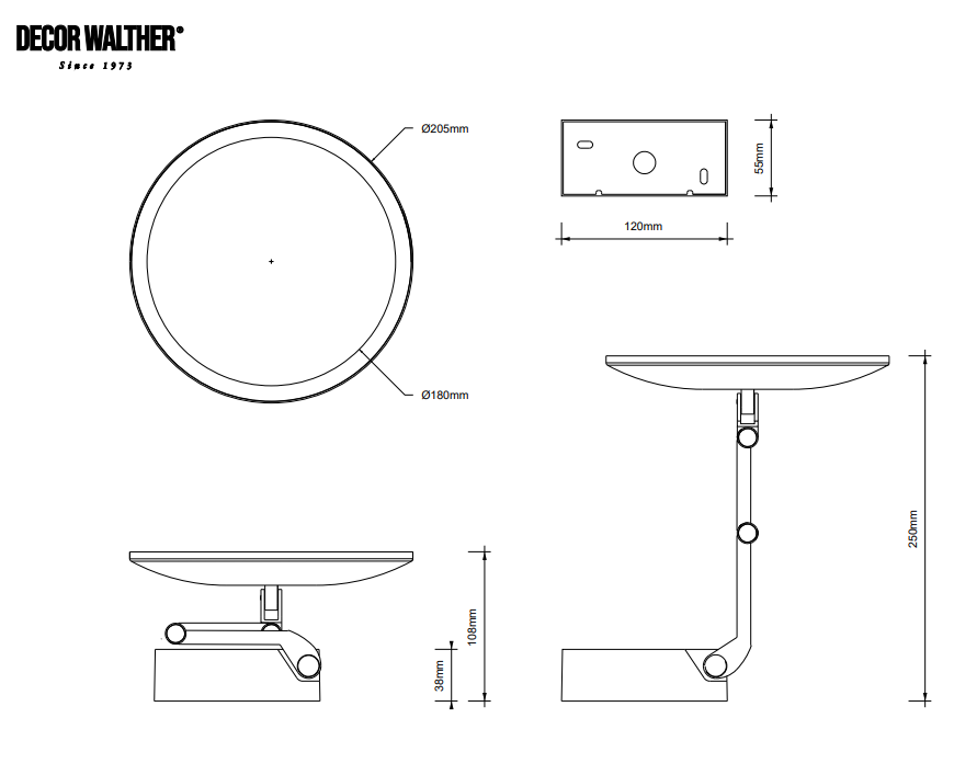 Decor Walther Vision R5 Kosmetikspejl - 6 moderne farver