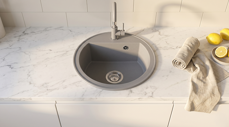 Homevello Digit R – Rund Granitvask i Stilrent Design