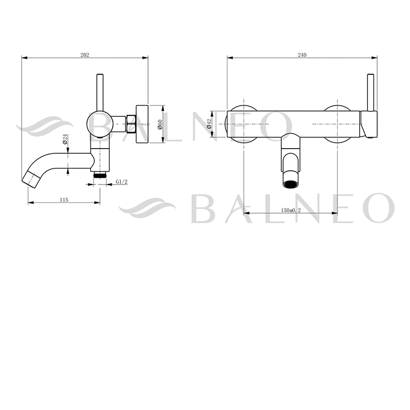 Balneo Cascade Badekararmatur med Svingtud | Design i 7 Farver