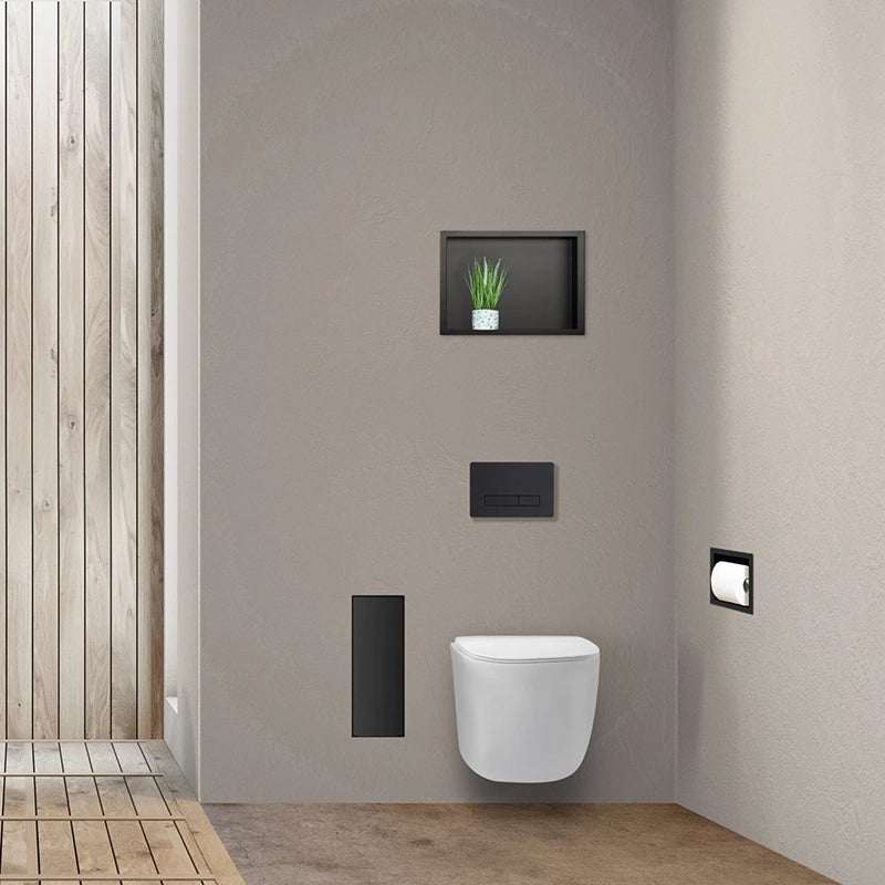 Balneo Wall-Box Brush “S” Left – Indbygget Toiletbørsteskab i Sort Glas