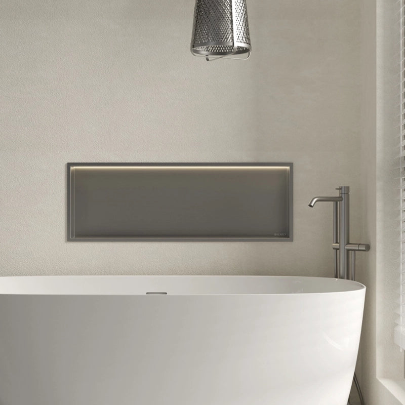 Balneo Wall-Box LED | Indbygningshylde 90x30 | Integreret Lys