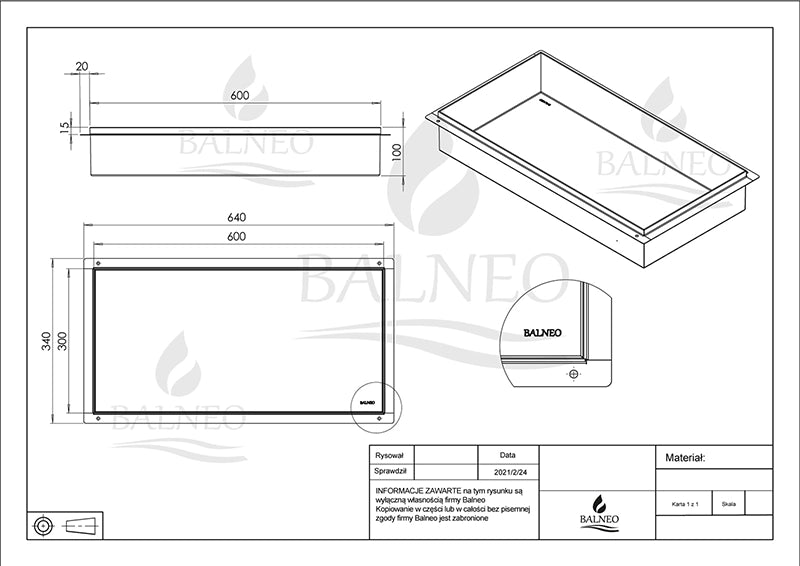 Balneo Wall-Box No Rim – Indbygningshylde uden synlig kant (60x30x10 cm)