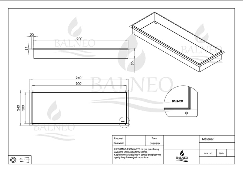 Balneo Wall-Box No Rim – Indbygningshylde uden kant (90x30x7 cm)