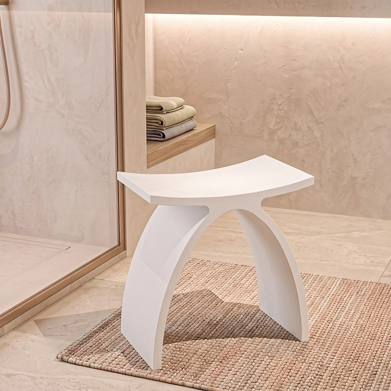 Balneo LAVO Badeværelstaburet – Solid Surface Taburet, Mat Hvid