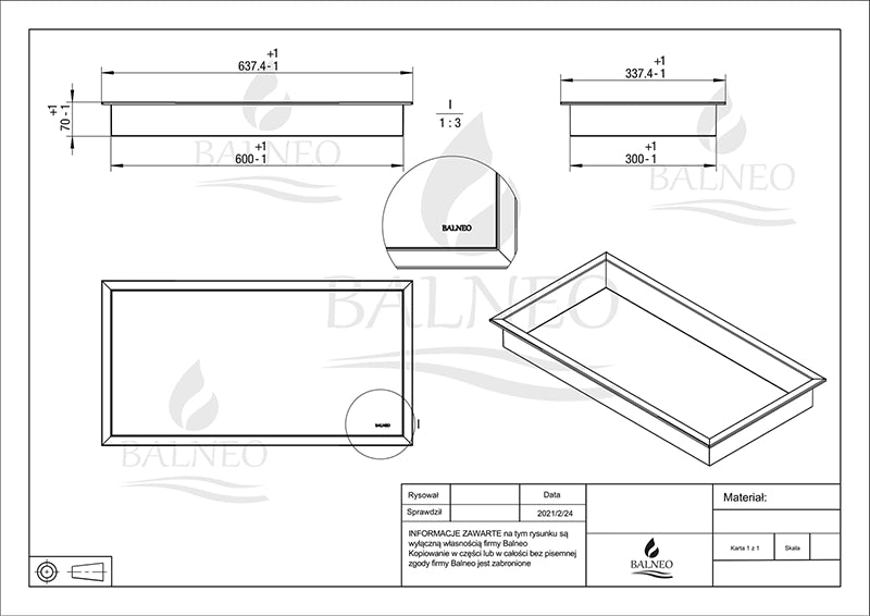 Balneo Wall-Box One | Indbygningshylde 60x30x10 | 6 Eksklusive Farver