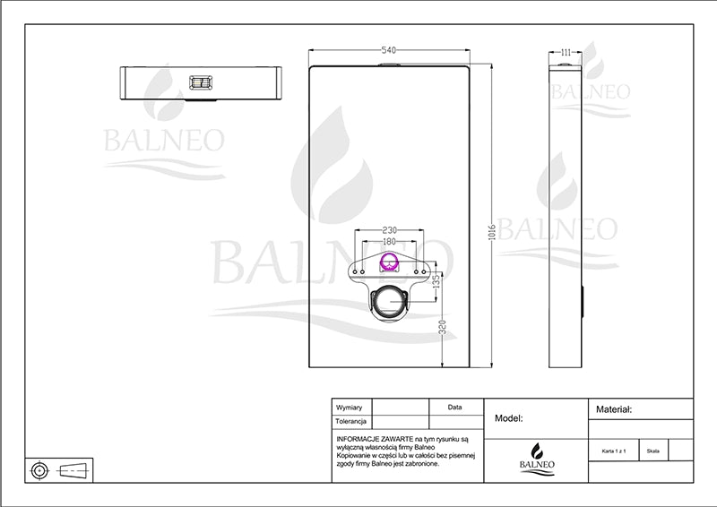 Balneo Fix-Frame Glass – Cisternemodul med Hærdet Glas - Hvid eller Sort