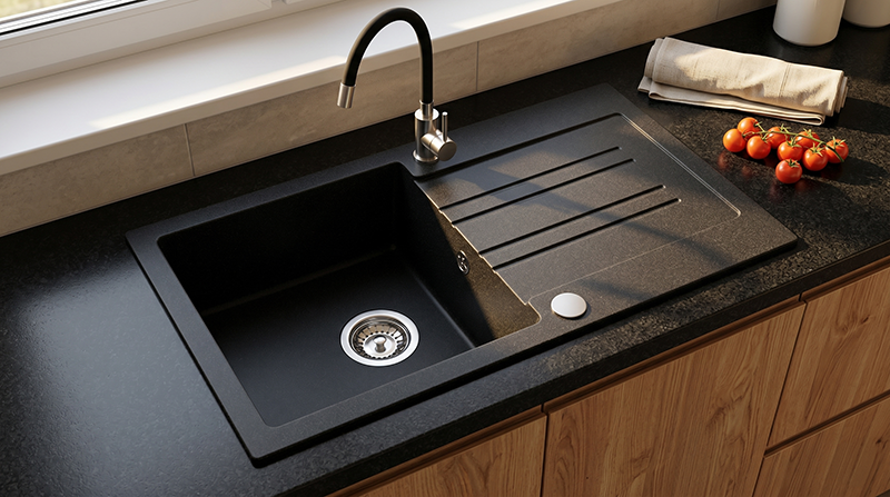 Homevello Pixel 77 – Rummelig Granitvask med Vendbart Design