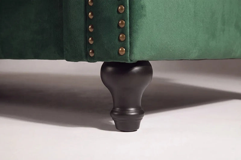 Velvet 3-Personers Sofa – Grøn Chesterfield Design