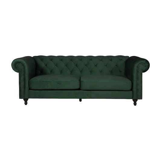 Velvet 3-Personers Sofa – Grøn Chesterfield Design